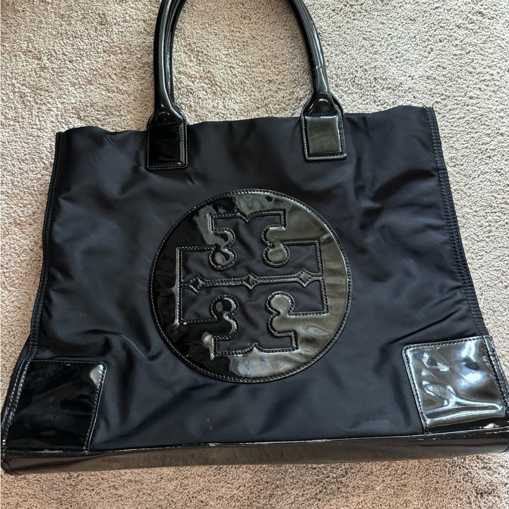 Tory Burch Black Tote Bag- used with some marks